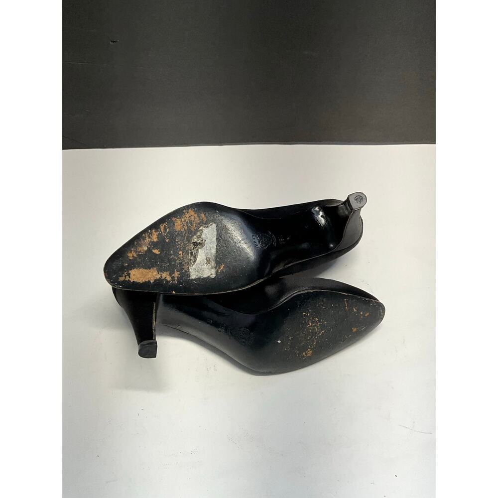 Vintage Gucci Black Satin Pumps Heels Size 39.5 B Made in Italy - Picture 6 of 7